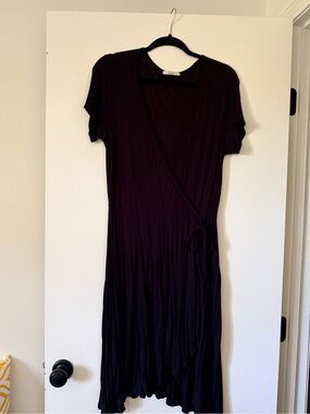 Acemi Black Wrap Dress with Side Tie